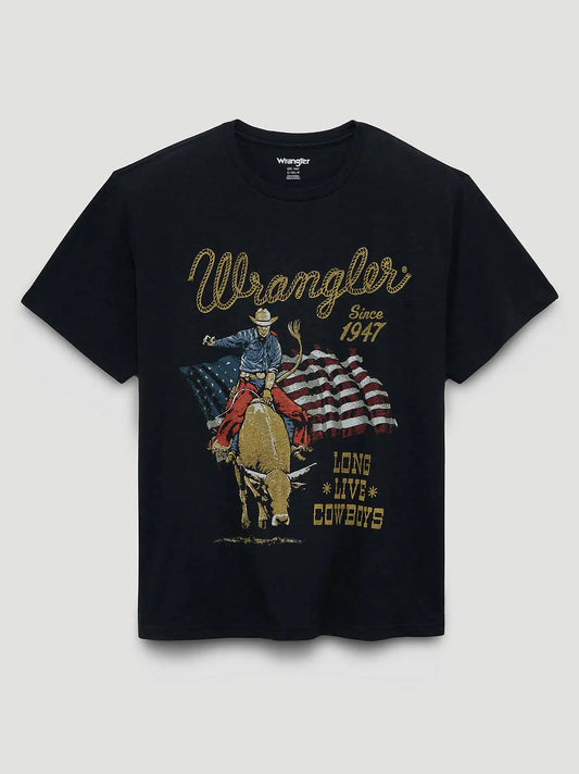 Flag Rider Girlfriend Dual Graphic Tee in Jet Black