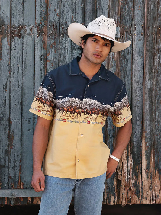Wrangler x Coors Resort Shirt in Scenic Print
