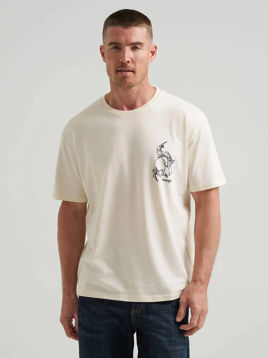 Soaring Cowboy Vintage Fit Back Graphic T-Shirt in Antique White
