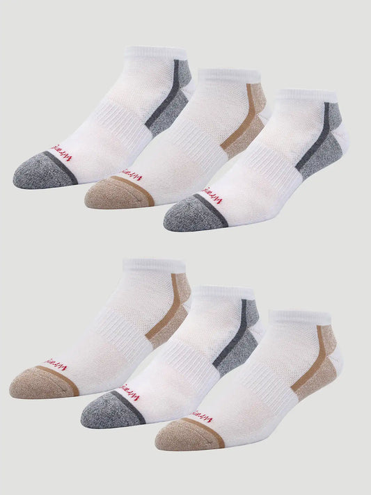 Mens Low Cut Sock 6 Pack:White:One Size