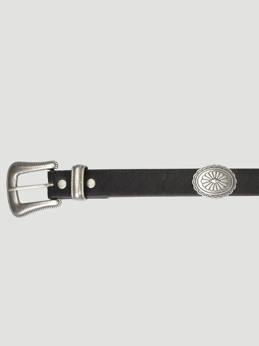Women's Rope Edge Concho Belt in Black