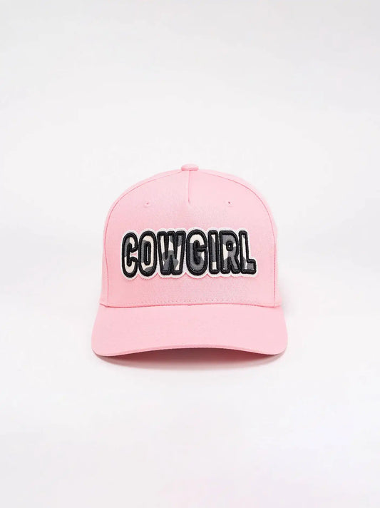 Womens Cowgirl Applique Baseball Cap:Washed Pink:One Size
