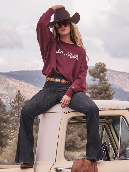 Lainey Wilson x Wrangler Pull On Bell Bottoms in Washed Black