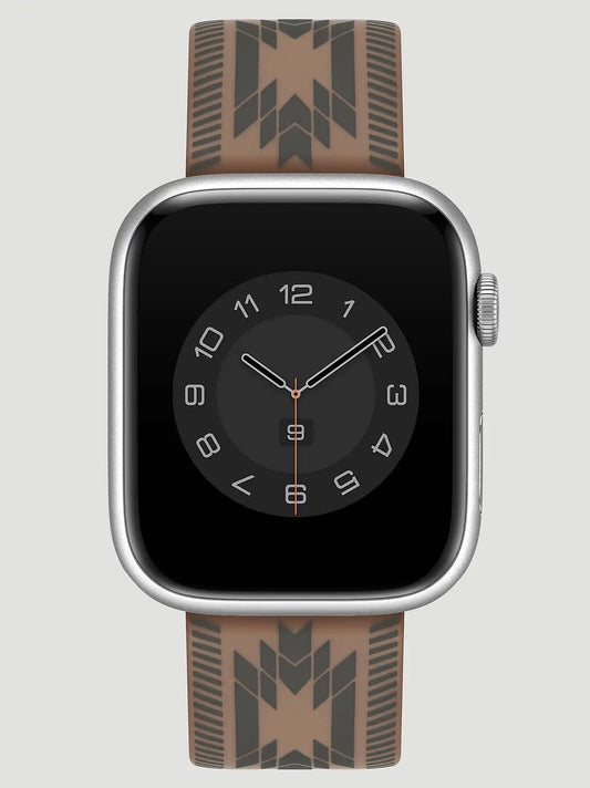 Silicone Southwestern Universal Watchband:Brown:One Size: