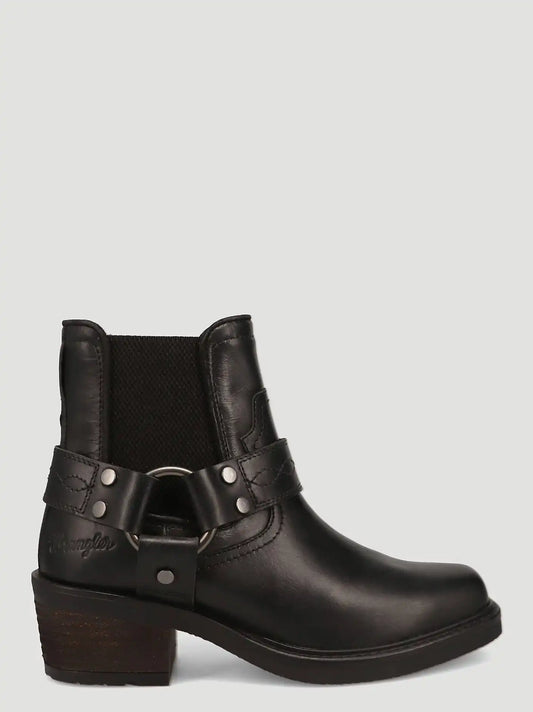 Women's Bethany Square-Toe Harness Bootie in Black