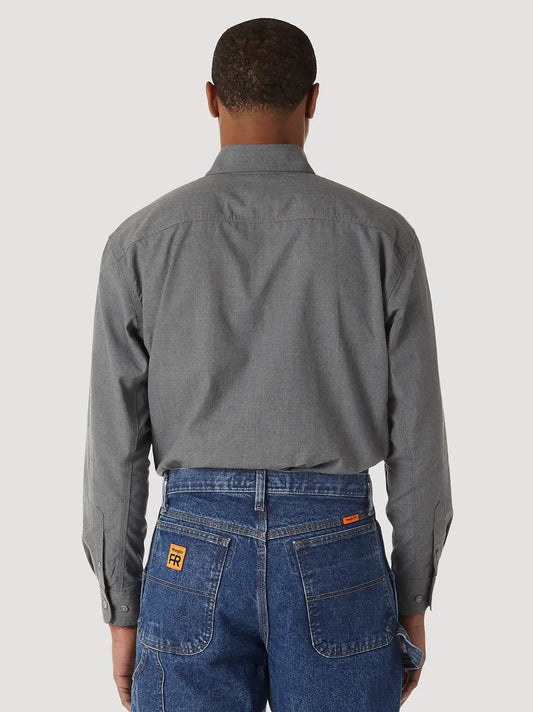 Wrangler® RIGGS Workwear® FR Flame Resistant Twill Solid Work Shirt in Grey