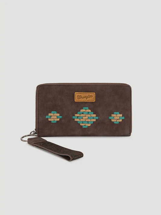 Boho Suede Wristlet:Coffee:One Size: