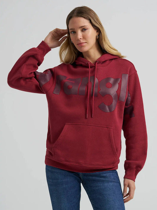Women’s Wrangler Wide Open Spaces Logo Hoodie in Deep Burgundy