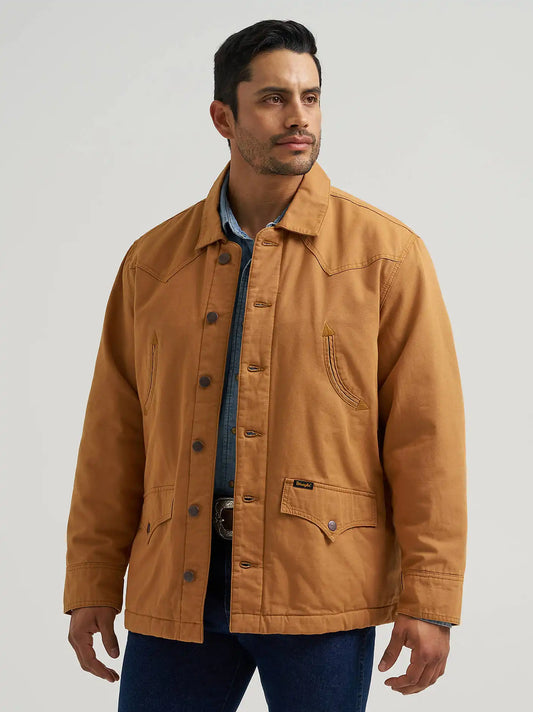 Men's Western Lined Canvas Barn Coat in Brown Sugar