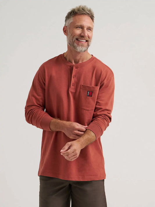 Wrangler RIGGS Workwear® Relaxed Henley in Rust