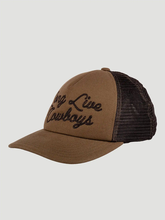Womens Long Live Cowboys Baseball Cap:Olive Black:One Size