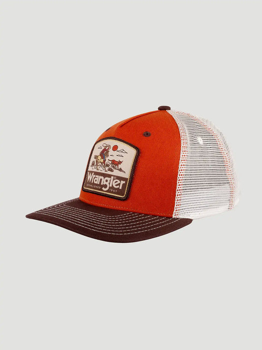 Rodeo Chase Trucker Baseball Cap:Burnt Orange:One Size