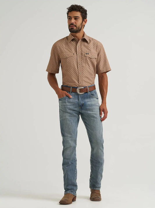 Wrangler All Terrain Gear Men's Performance Print Shirt in Kelp
