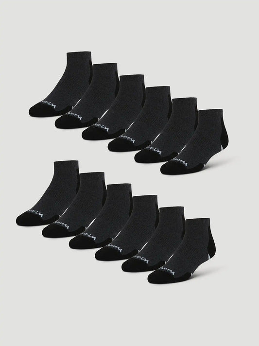 Mens Everyday Cotton Low Cut Sock 12 Pack:Charcoal:One Size