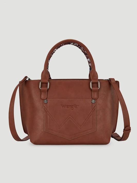 Bandana Print Wide Mini Tote:Brown:One Size: