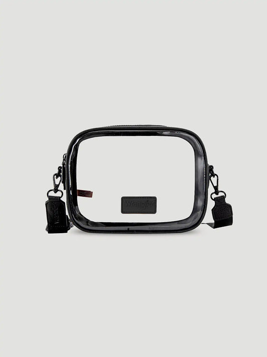 Clear Cross Body Stadium Bag:Black:One Size