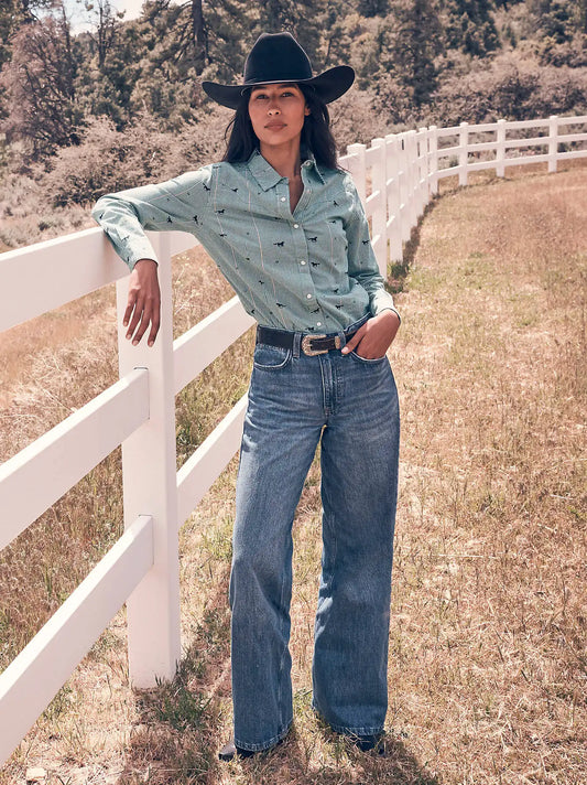 Women's Wrangler Retro® Bailey High Rise Wide Leg Jean in Yvette