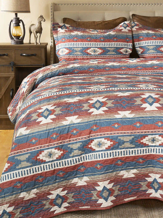 Wrangler Twin Quilted Bedding Set:Multi:Twin