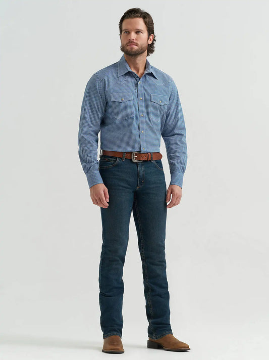 Men's 20X® Competition Advanced Comfort Long Sleeve Two Pocket Western Snap Shirt in Midnight Blue