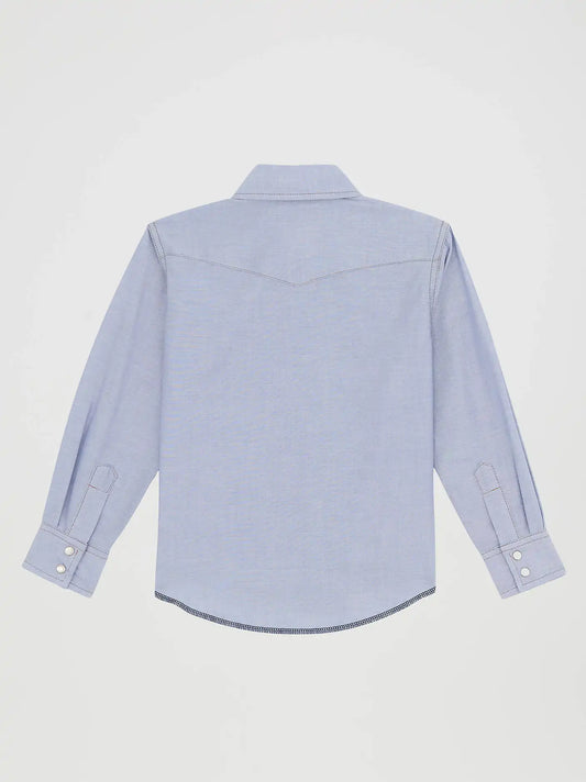 Boy's Cowboy Cut® Western Snap Shirt in Blue Chambray