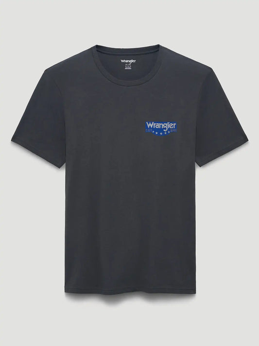 Shield Eagle Back Graphic T-Shirt in Asphalt
