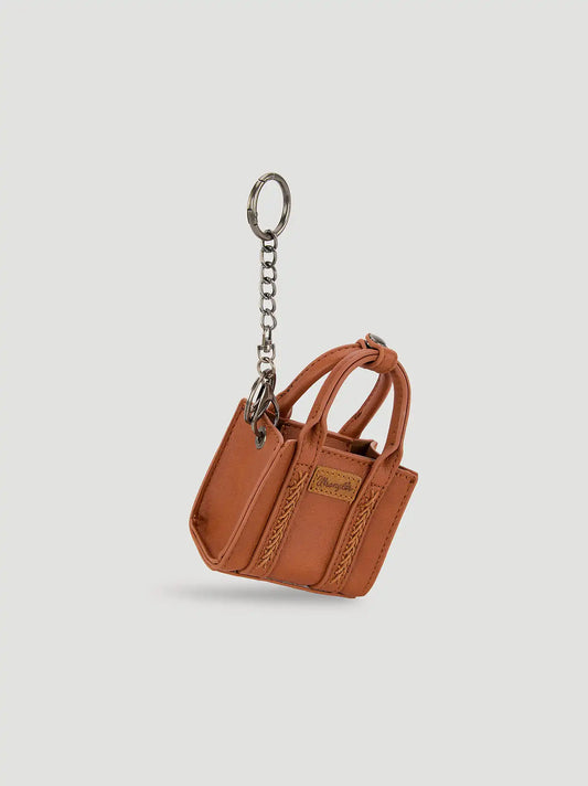 Mini Tote Key Chain:Brown:One Size