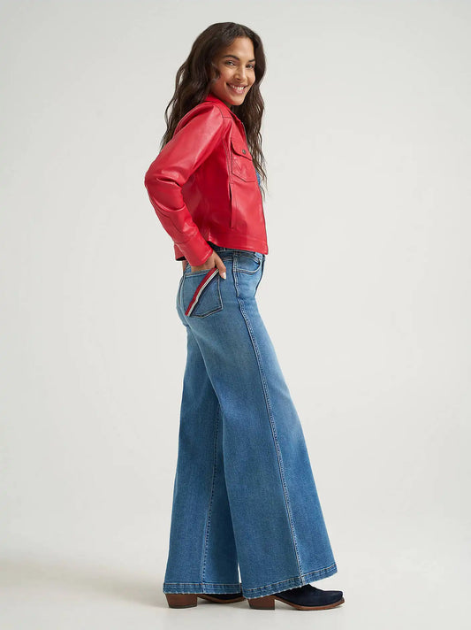 Women's Rainbow Pocket Wide Leg Jean in Ellis