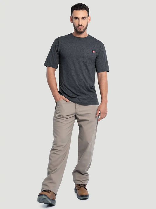 Men's Workwear Heather Pocket T-Shirt in Black