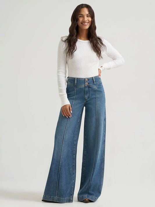 Women's Canyon Seam Wide Leg Jean in Worn Legacy