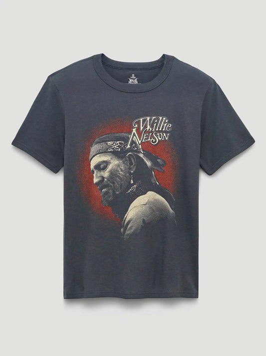 Willie Nelson Profile Graphic T-Shirt in Asphalt