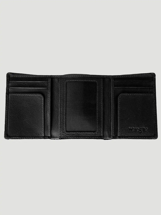 Mens Pebble Leather Wallet:Black:One Size