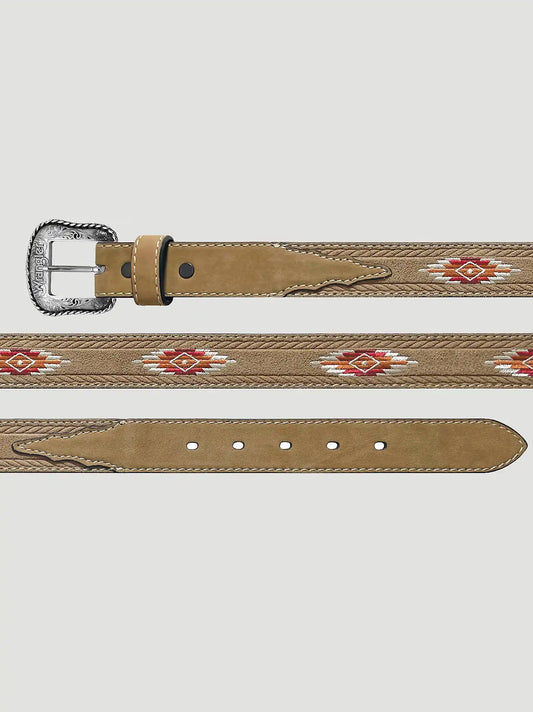 Boy's Rope Embossed Leather Belt in Tan