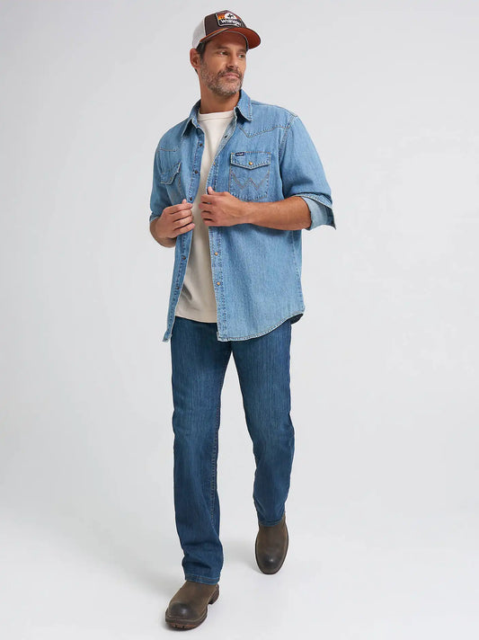 Wrangler® Five Star Premium Denim Comfort Stretch Regular Fit Jean in Carbon