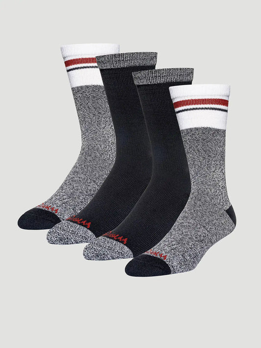 Mens Cabin Cushion Sock 4 Pack:Black:One Size